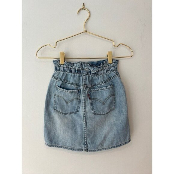 Girls Levis Denim Jean Mini Skirt Size 10 Patches Kids Youth - Picture 12 of 12